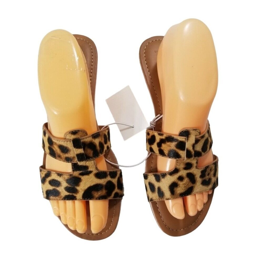 J CREW Women's Size 7 M calf hair  slide sandals